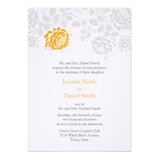 Orange And Grey Wedding Invitations 5