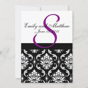 Damask Wedding Invitations Purple Draft #3