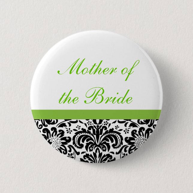 Damask Wedding Party Button (Front)