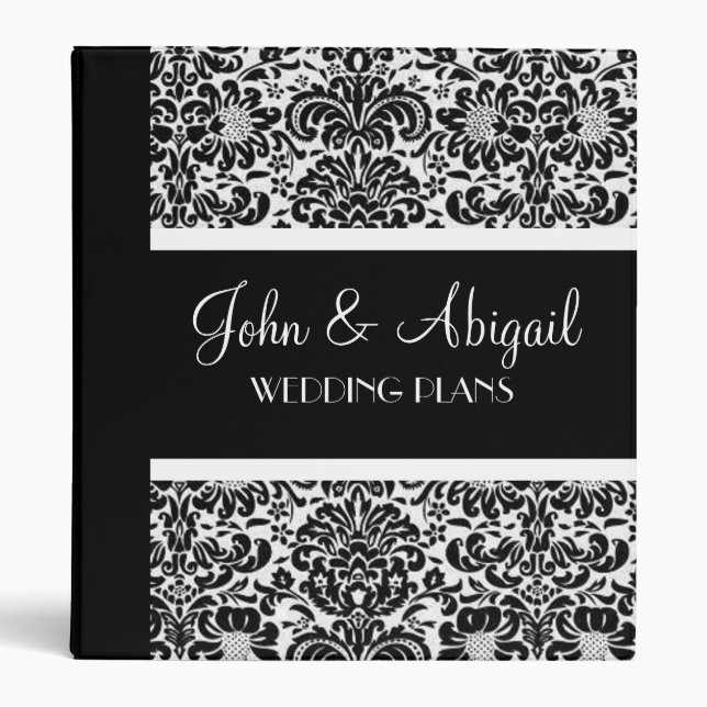 Damask Wedding Planner 3 Ring Binder (Front)