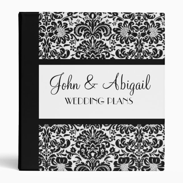 Damask Wedding Planner 3 Ring Binder (Front)