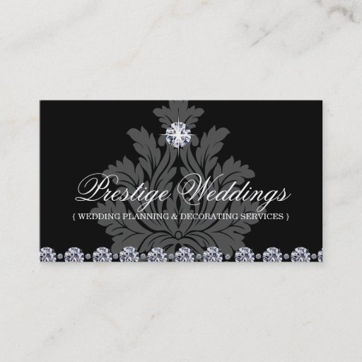 Customizable Damask Wedding Planner Business Card
