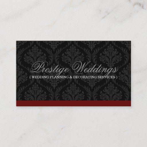 Customizable Damask Wedding Planner Business Card