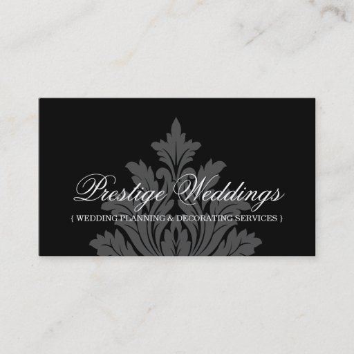 Customizable Damask Wedding Planner Business Card