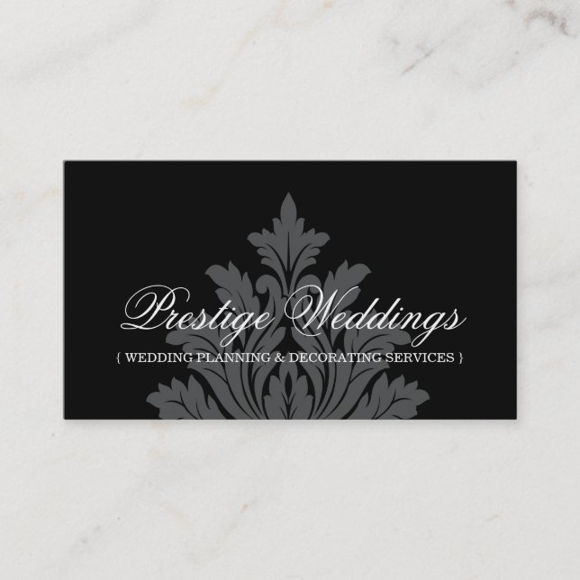 Damask Wedding Planner Business Card (Front)