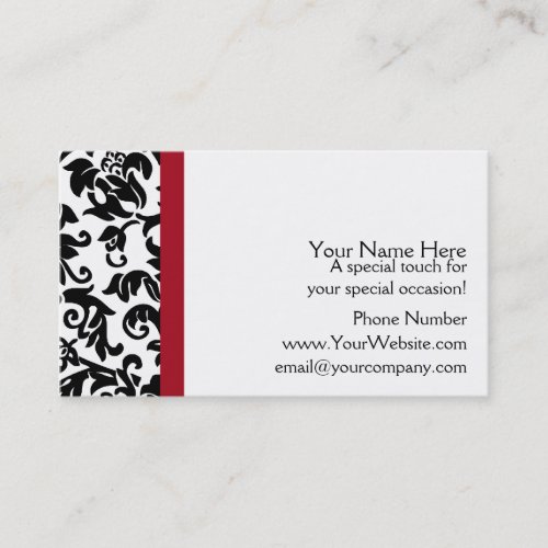 Damask Wedding Planner business cards
