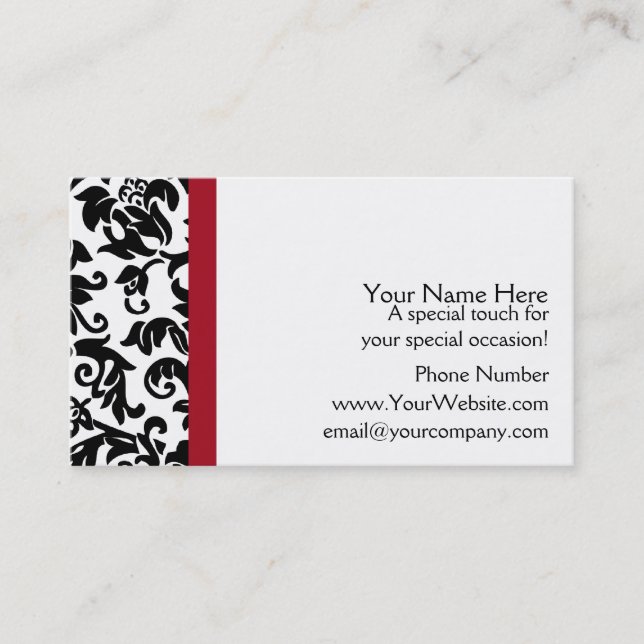 Damask Wedding Planner business cards (Front)
