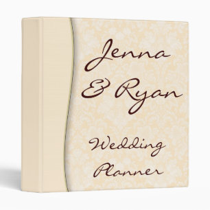 Damask Wedding Planner or Recipe Bridal Binder