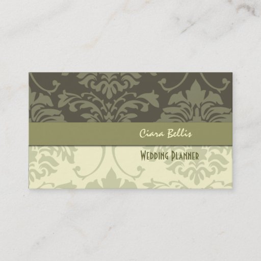 Customizable Damask, wedding planners business cards