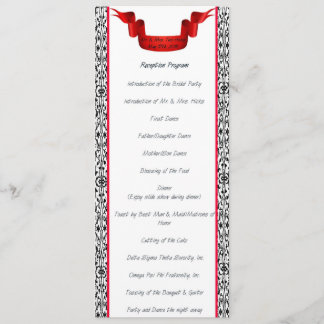 Damask Wedding Reception Program