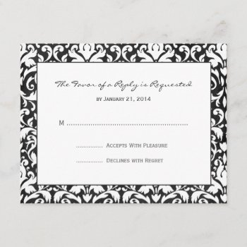 Damask Wedding Rsvp Cards by eventfulcards at Zazzle