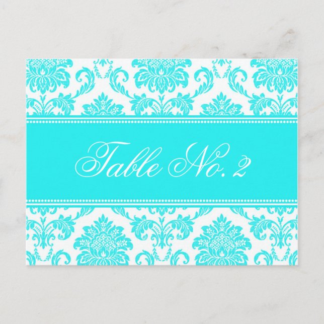 Damask Wedding Table Number (Front)
