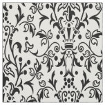 Damask White &amp; Black Fabric