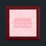 Damask wife 30th birthday gift box pink<br><div class="desc">Pretty chic damask style keepsake gift box. Perfect to showcase a extra special gift for your wife on an special birthday. Gift box reads: "To my wonderful Wife Happy 30th birthday",  or can be customised with your own words. Exclusive design by Sarah Trett.</div>