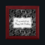Damask wife 50th Birthday gift box light blue<br><div class="desc">Pretty chic damask style keepsake gift box. Perfect to showcase a extra special gift for your wife on an special birthday or other special occasion. Gift box reads: "To my wonderful Wife Happy 50th Birthday", or can be customised with your own words and birthday year. Exclusive design by Sarah Trett....</div>