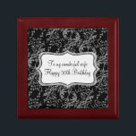 Damask wife 50th Birthday gift box light blue<br><div class="desc">Pretty chic damask style keepsake gift box. Perfect to showcase a extra special gift for your wife on an special birthday or other special occasion. Gift box reads: "To my wonderful Wife Happy 50th Birthday", or can be customised with your own words and birthday year. Exclusive design by Sarah Trett....</div>