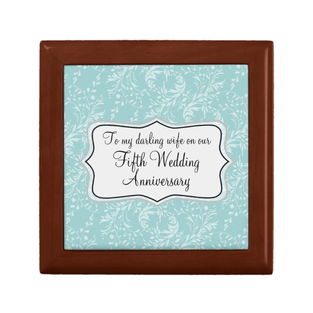 Damask wife 5th wood wedding gift box (Front)