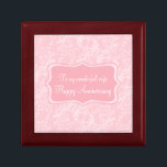 Damask wife anniversary pink gift box<br><div class="desc">Pretty chic damask style keepsake gift box. Perfect to showcase a extra special gift for your wife on an anniversary or other special occasion. Gift box reads: To my wonderful Wife Happy Anniversary,  or can be customised with your own words. Exclusive design by Sarah Trett for www.mylittleeden.com</div>