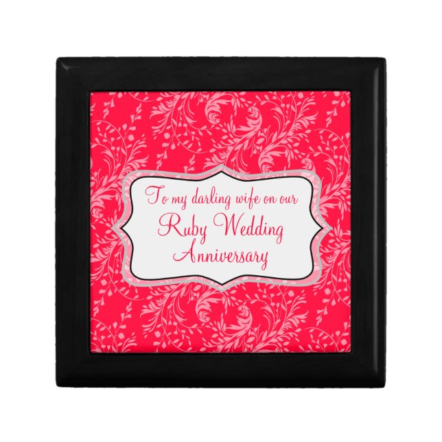 Damask wife Ruby wedding gift box red black (Front)