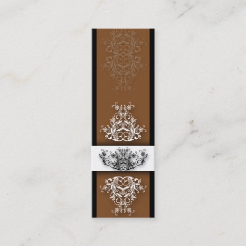 Damask Wildflowers, CELINE in Brown &amp; Black Business Cards