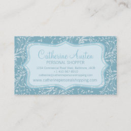 Damask wildflowers everyday blue business card