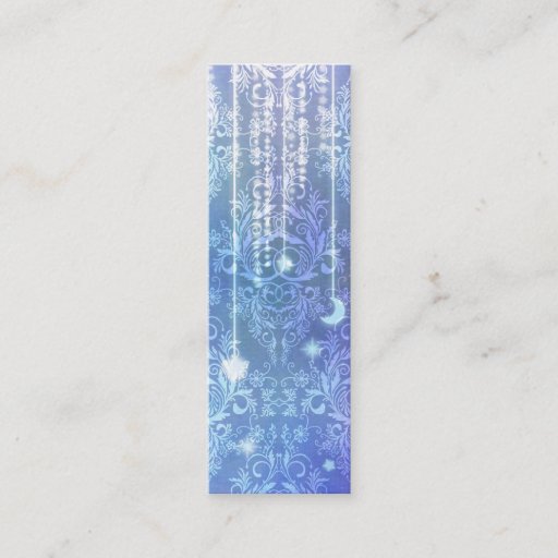 Customizable Damask Wildflowers, MADAM VALESKA in Blue Business Card Template