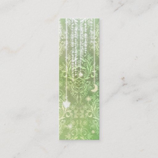 Customizable Damask Wildflowers, MADAM VALESKA in Green Business Cards