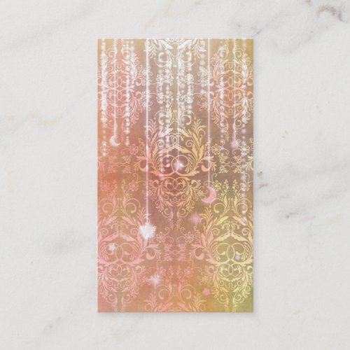 Damask Wildflowers, Madam Valeska in Orange Business Card Templates