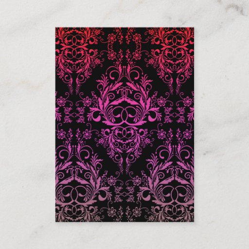 Customizable Damask Wildflowers, MIDNIGHT MASQUERADE Business Card Templates