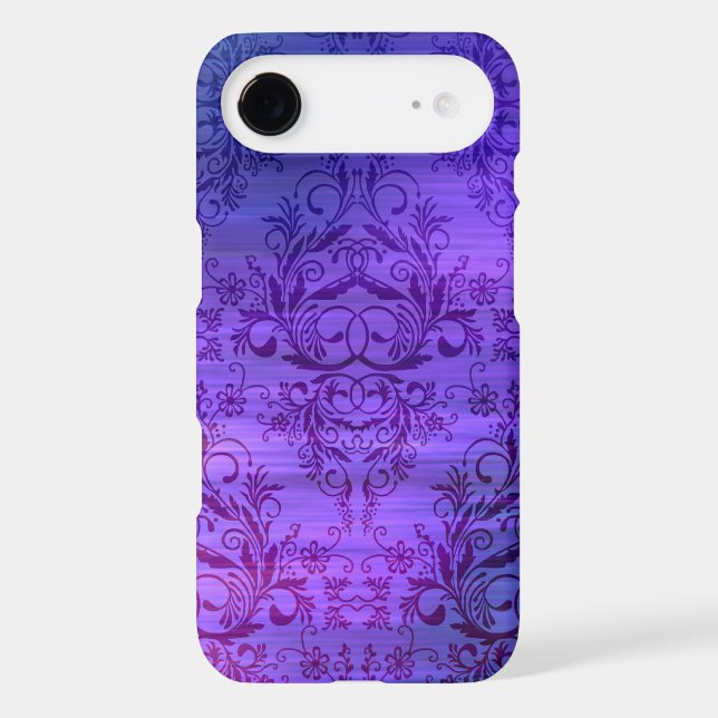Damask Wildflowers, Oceanic in Purple and Blue Case-Mate iPhone Case (Back)