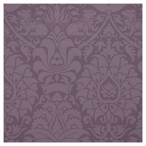 Damask with Lions, Aubergine Fabric