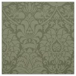 Damask with Lions, Olive Green Fabric