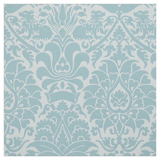 Damask with Lions, Sea Glass Fabric