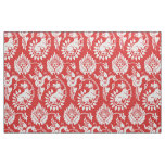 Damask with Winged Serpents, White on Red Fabric