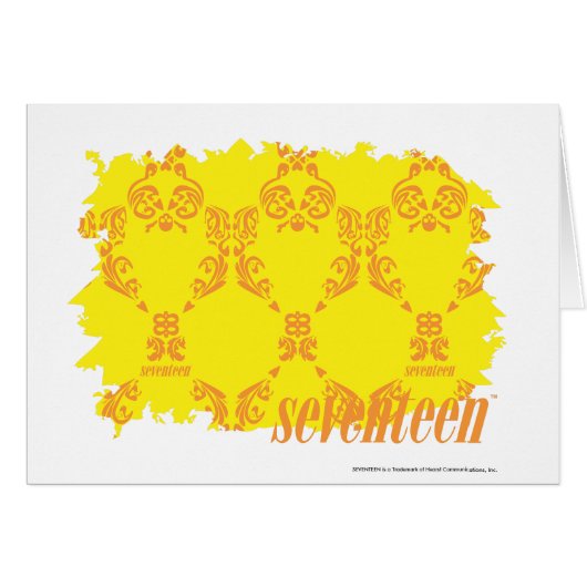 Damask Yellow-Orange 2 Cards (Front Horizontal)