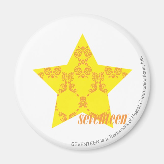 Damask Yellow-Orange 3 Magnet (Front)