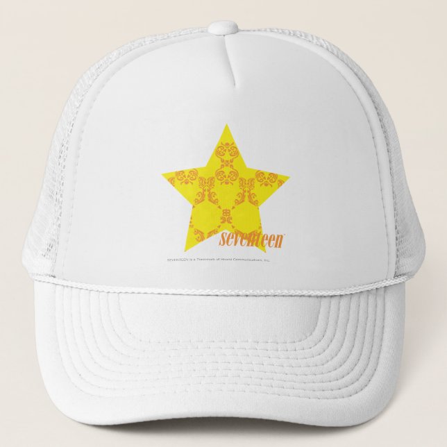Damask Yellow-Orange 3 Trucker Hat (Front)