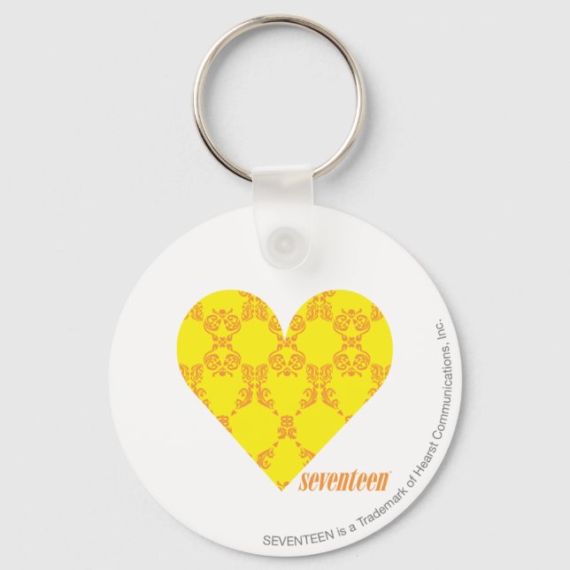 Damask Yellow-Orange 4 Keychain (Front)