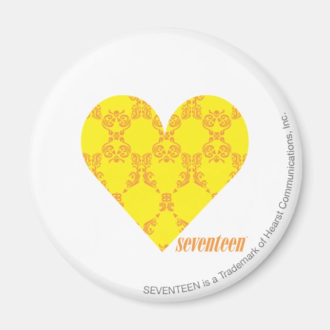 Damask Yellow-Orange 4 Magnet (Front)