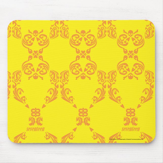 Damask Yellow-Orange Mouse Pad (Front)