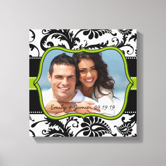 Damask Your Photo Wrapped Canvas (Front)