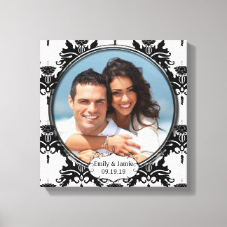 Damask Your Photo Wrapped Canvas Print