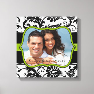 Damask Your Photo Wrapped Canvas Print