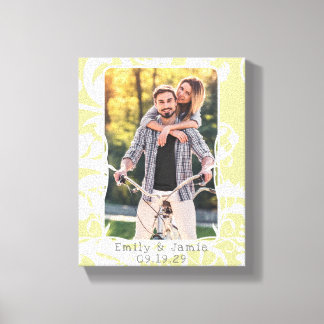 Damask Your Photo Wrapped Canvas Print