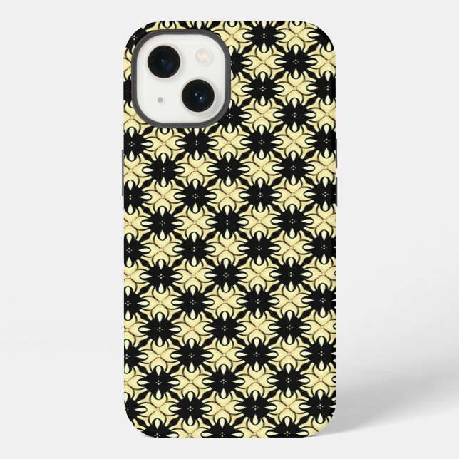 Damaskish Yellow Black Geometric Pattern iPhone 6 Case (Back)