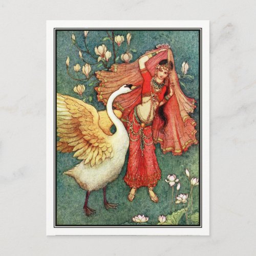 Damayanti and the Swan by Warwick Goble Postcard