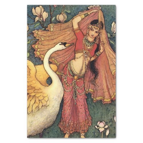 Damayanti and the Swan by Warwick Goble Tissue Paper