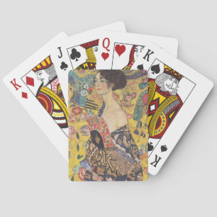Dame mit Fächer Poker Cards