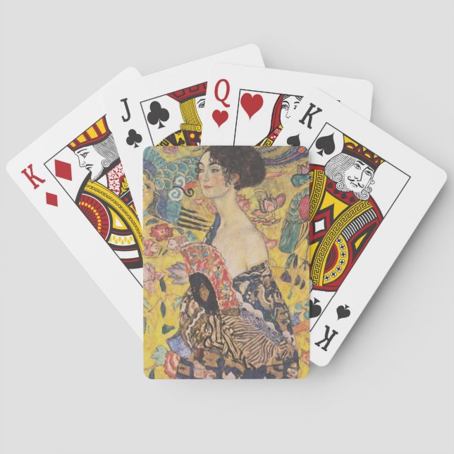Dame mit Fächer Poker Cards (Back)