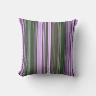 Dame's Rockets Purple and Green Stripe Throw Pillow